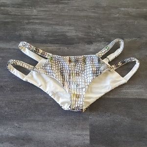 White Animal Print Bikini Bottoms